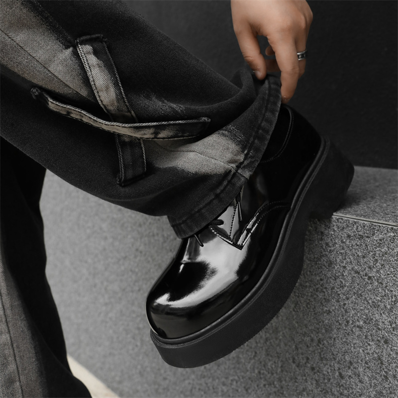 ShoeVault Large Leather Couple Style Japanese Short Boots 2025 Spring New Derby High Appearance Teen Boys Shoes Dropshipping_voghion.com