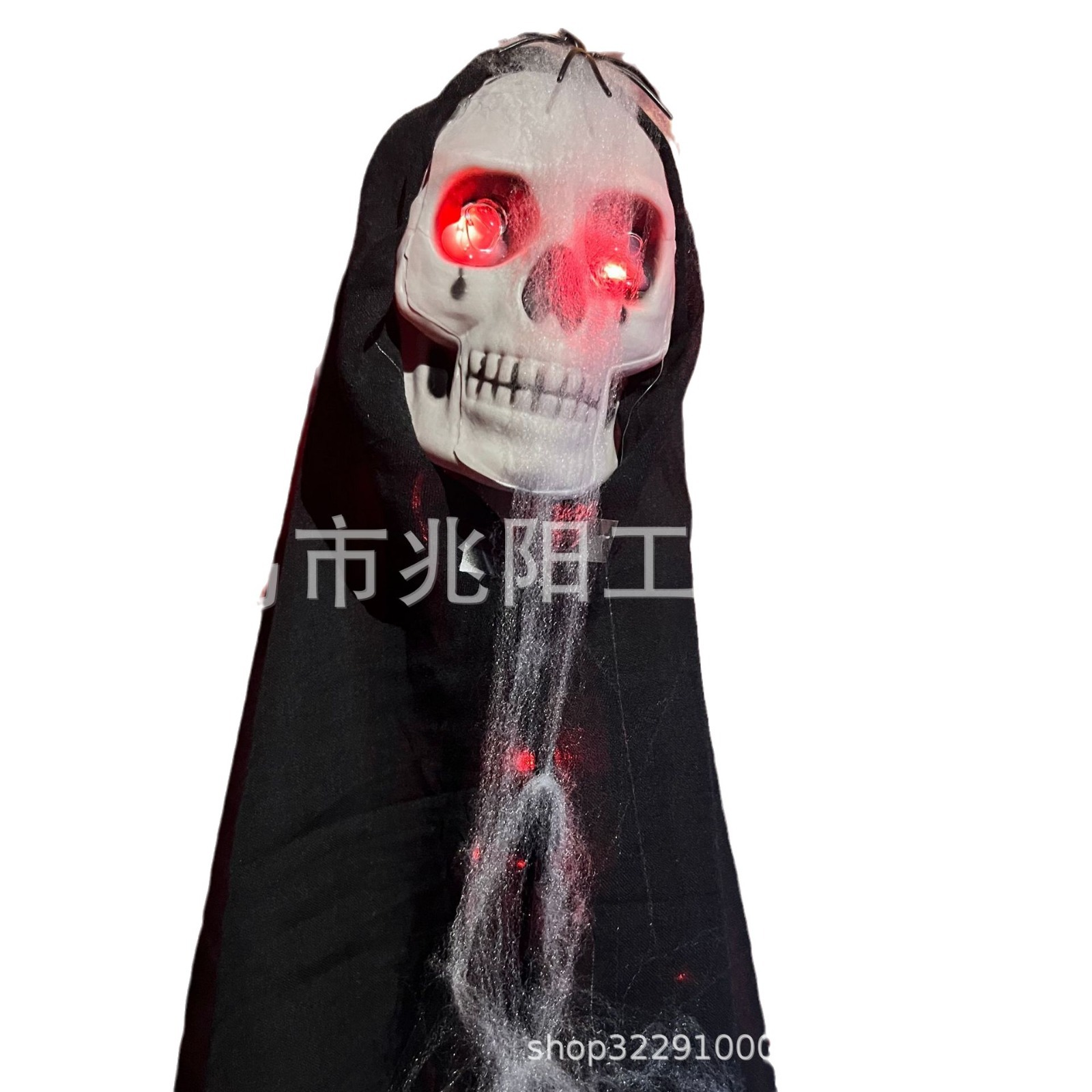 Transfronterizos Halloween fantasma colgante prop fiestas decoración conjunto de telaraña esqueleto luminoso diseño de inserción