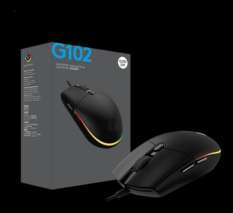 G102 juego de colores luminoso ratón con cable suministro directo de fábrica e-sports LOL colorido RGB luminoso ratón 6D