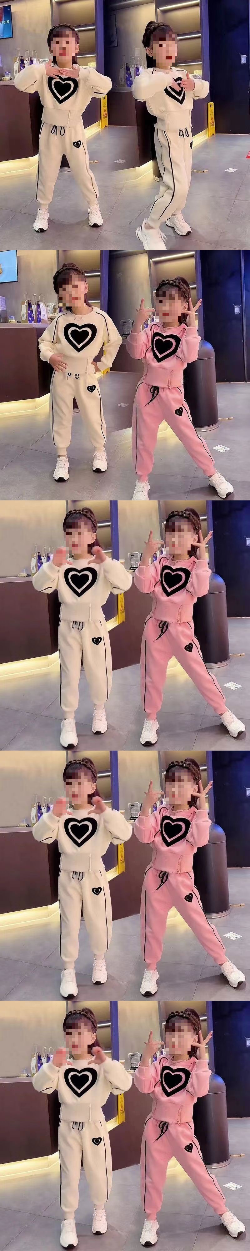 Wear Love 2023 Neues modisches Frühlings-Zweiteilerset für mittelgroße und große Mädchen im Netzrot_voghion.com
