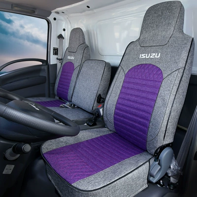Special Full-Cover Seat Cover | Modelə uyğun (Original) oturacaq örtükləri - all-linen-purple-3-seats-in-the-front-row