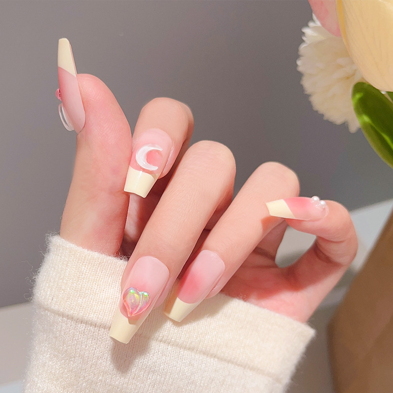 Manicure con taladro de uñas hechas a mano en caja de uñas acabadas piezas de uñas falsas piezas de uñas con parches de gelatina con accesorios