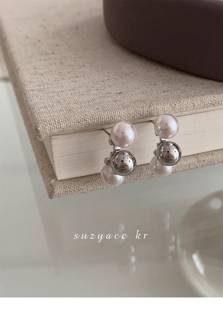 Giunzione di sfere di metallo curve perle per design di nicchia femminile, temperamento semplice e dinamico e accessori per orecchini_voghion.com