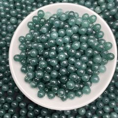 冰种翡翠色蓝水飘花散珠DIY手工圆珠半成品串珠手链项链饰品批发