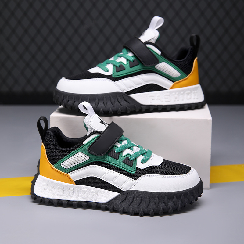 Factory Direct Supply Children's Sneakers Wholesale New Children's Athletic Shoes Breathable Mesh Shoes Cross-border Boys' Shoes Middle School Running Shoes