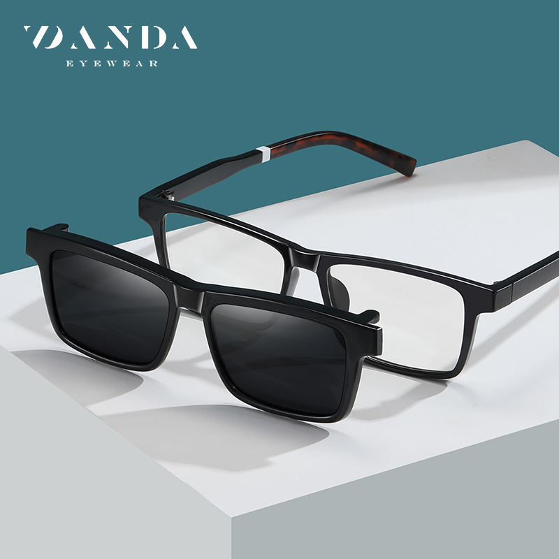 CG7703 ultra-luz TR90 miopía magnética gafas polarizadas hombres y mujeres gafas de sol cuadradas conductor conducción gafas de sol polarizadas