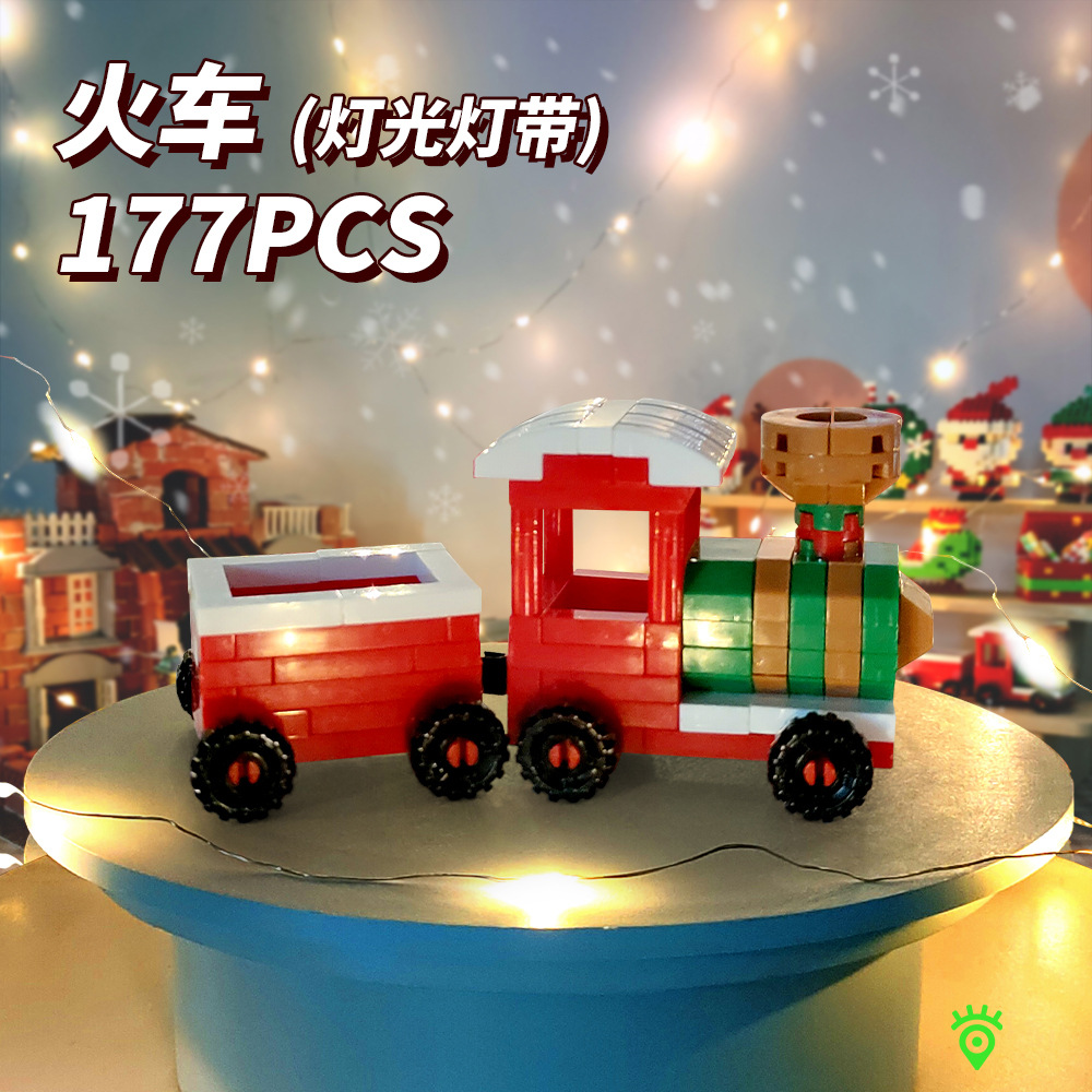 Bloques de Santa Claus decoración de partículas pequeñas muñeco de nieve árbol de Navidad regalos de Navidad compatibles con los juguetes de ensamblaje de bloques image 9