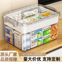 手提多层家庭装药物收纳盒儿童药急救药防尘医疗箱加厚收纳小药箱