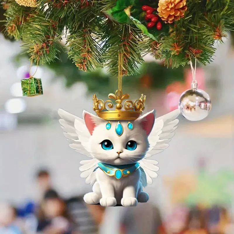 Рождественские милые котята акрилово-подвесные украшения трансграничные плоские автомобили новые подвески дома праздничные подвески подвески