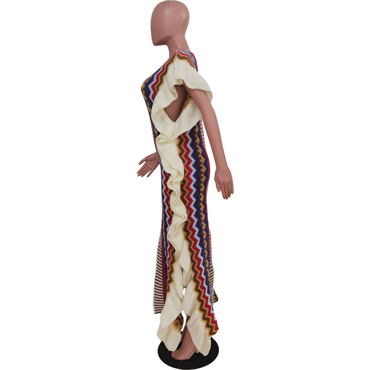 1050g Weight Maxi Long Dress Dress Length Type Sleeveless Sleeve Length Sweater Dress Dresses Type Polyester Fabric Type High Waist Waist Line Daily, Street Occasion Round Neck Neckline Loose Fit Type Geometric Pattern Autumn Season Women's Gender Casual Style Wholesale Women's Casual Geometric Daily Street Round Neck Sleeveless Sweater Dress 21