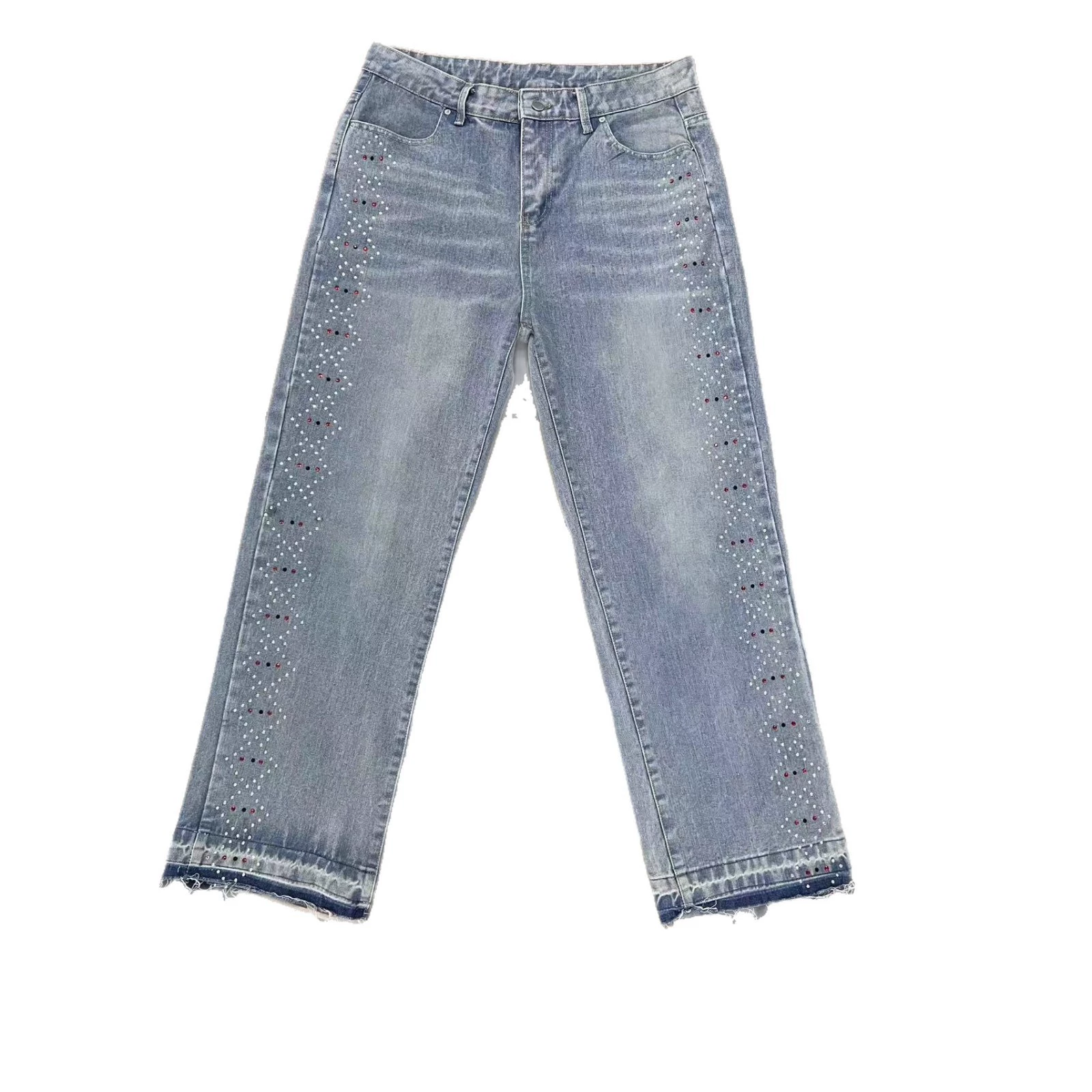 Мужские джинсы NewAmerican Rhinestone рукопашный синий деним