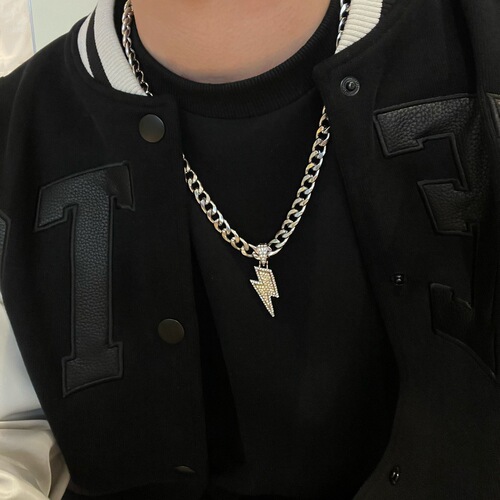 European and American-style trendy accessories: Simple, elegant two-metal-bar tassel pendant necklace—long sweater chain for women