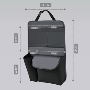 Car Seat Back Storage Bag Leather Rear Seat Storage Box Dining Table Style Car Seat Back Hanging Bag Portable