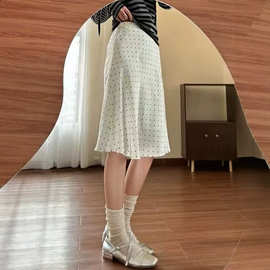 女夏季新款气质穿搭高级感波点长裙套装半身裙复古法式显瘦中裙