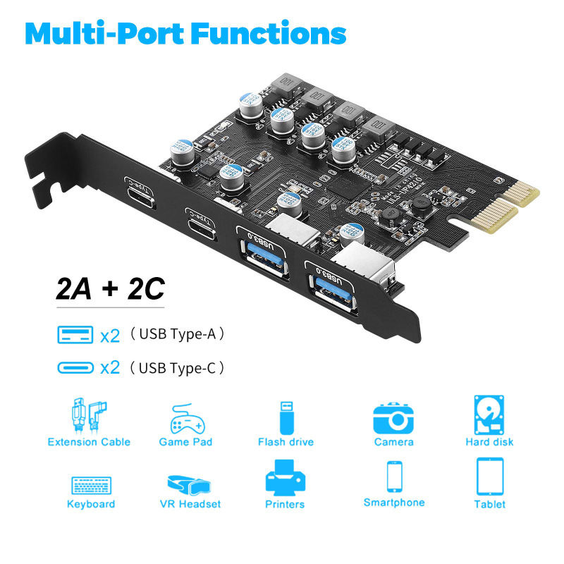 USB3.0 PCIE card 2 * USB A port 2 * USB C port/USB3.2 GEN1 built-in expansion card USB3.0 PCIE card 2 * USB A port 2 * USB C port/USB3.2 GEN1 built-in expansion card