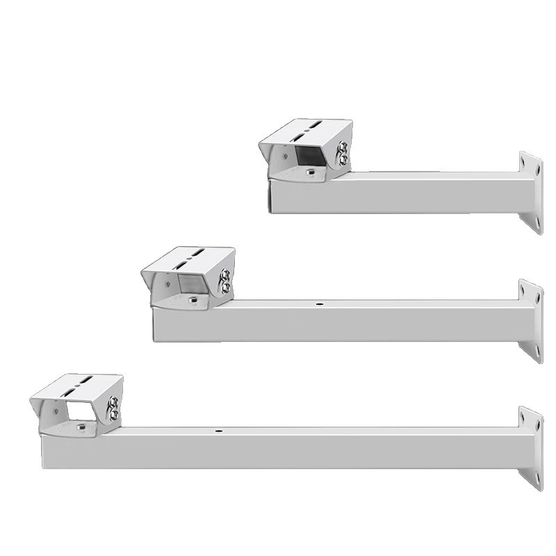 监控立杆横臂支架枪机球机壁装万向室外通用鸭嘴双头摄像头横杆