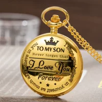 Трансграничная внешняя торговля TO MY SON Горячие продажи спот резные ретро памятные кварцевые подарочные карманные часы круглые оптом