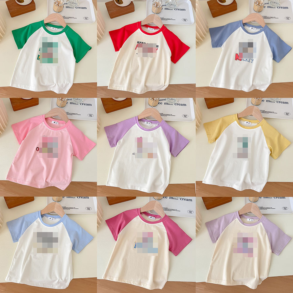 Niños y niñas verano manga corta 2023 verano nuevo slim fit versátil casual estilo occidental de los niños de verano manga corta superior