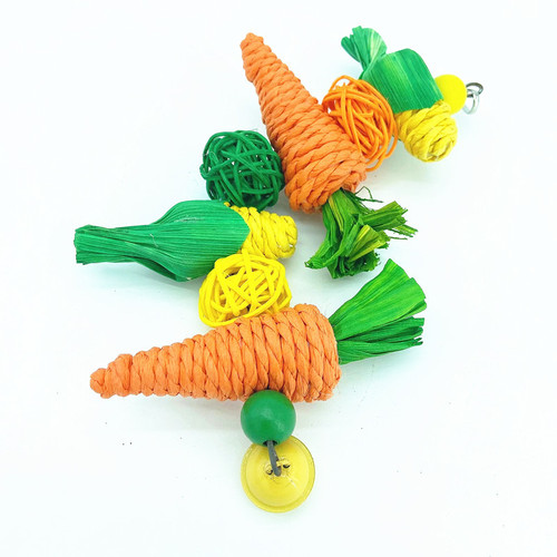 Parrot toy hamster chewing toy rabbit molar string small pet toy bird toy wooden rattan chewing toy