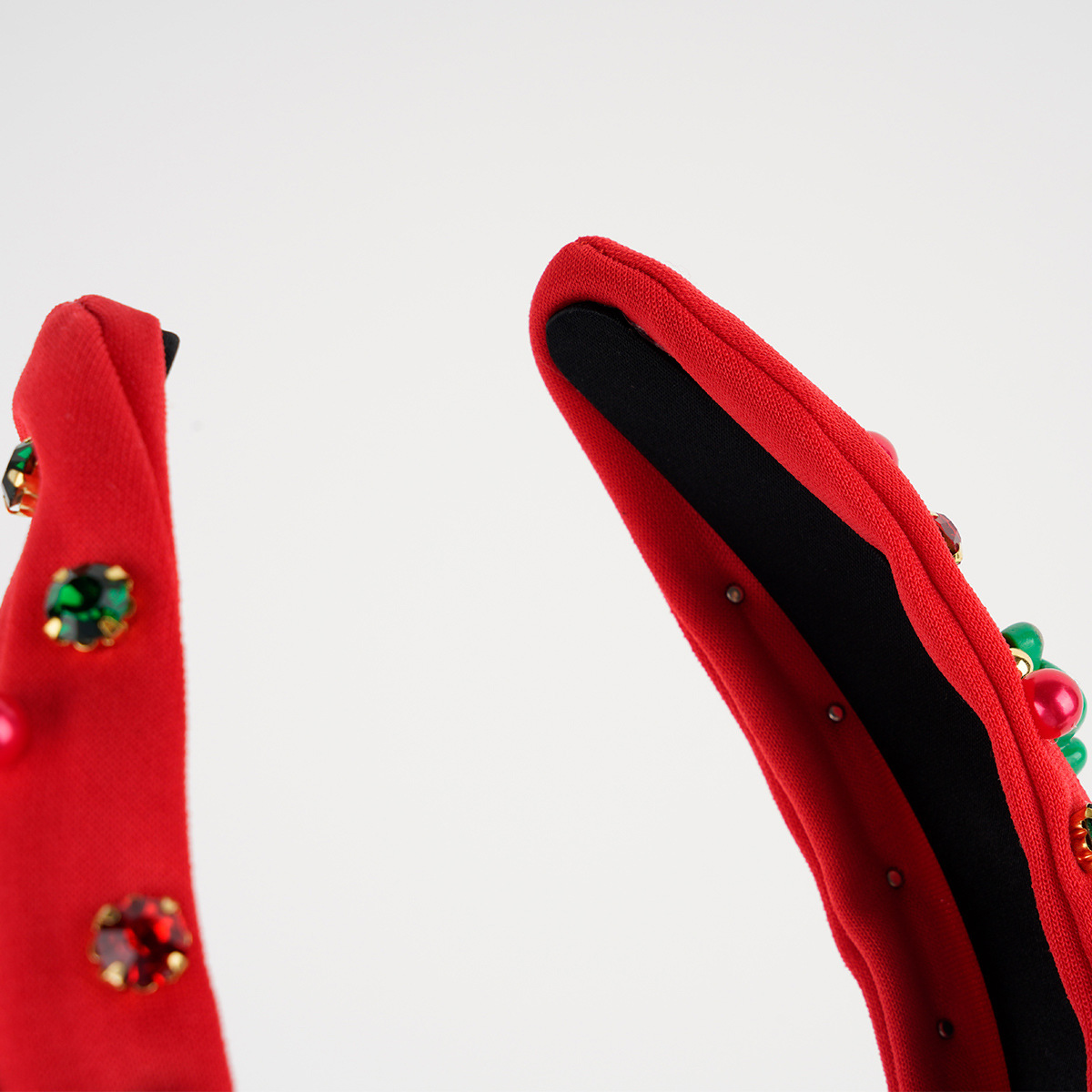 Kerst haarband met knoop versierd met strass en parels_voghion.com