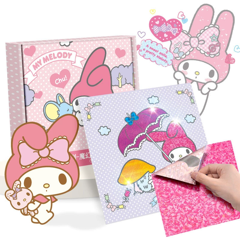 Sanrio, children's sticker for kindergarten, magic materials set, stickers, handmade