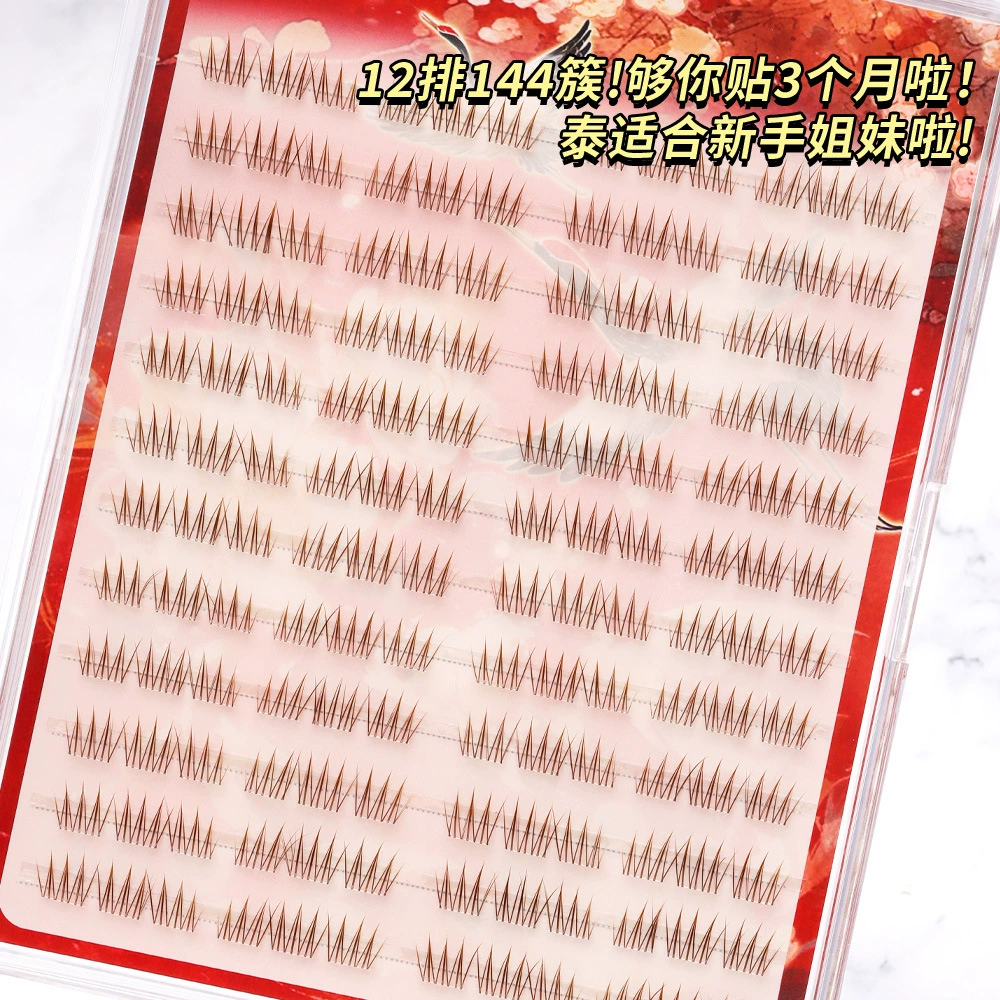 Large-capacity Korean style short girl group ACE brown idol with clear roots for daily natural false eyelashes single cluster lazy
