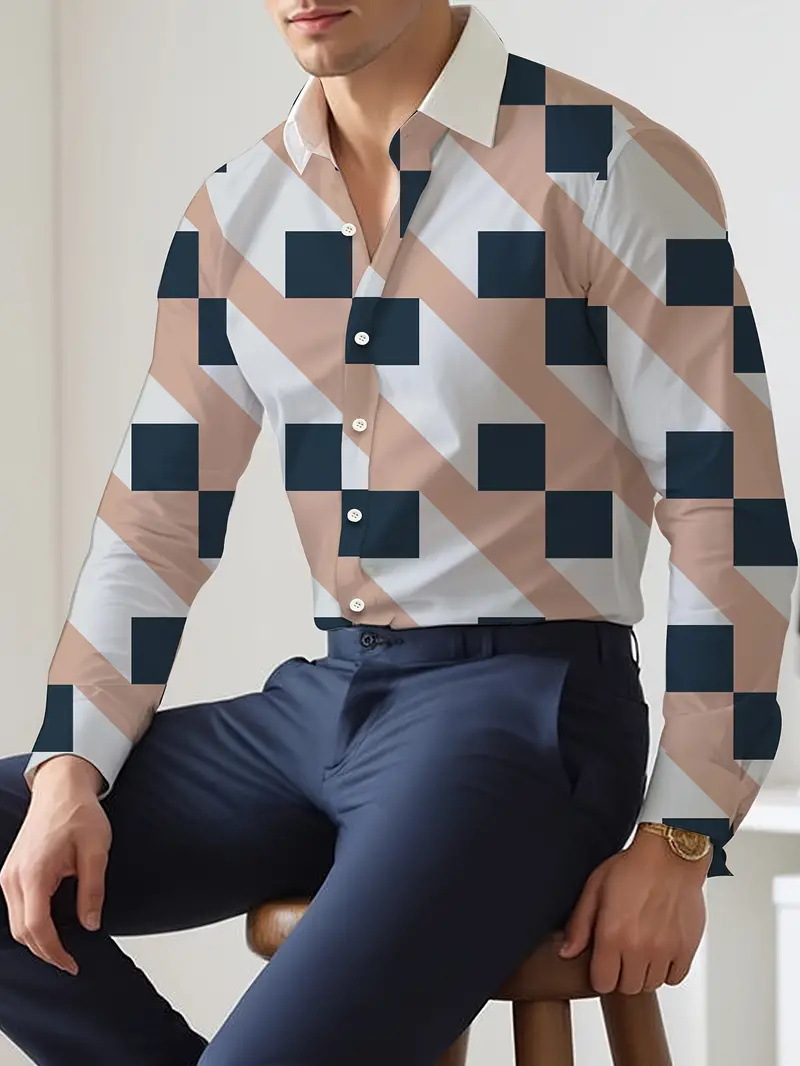 2024 nuevos hombres japoneses de alta gama geométricos sueltos tops de otoño de moda se pueden usar afuera MB12