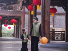 新春快乐新款保暖马甲儿童唐装宝宝新中式背心兄妹装拜年服汉服年