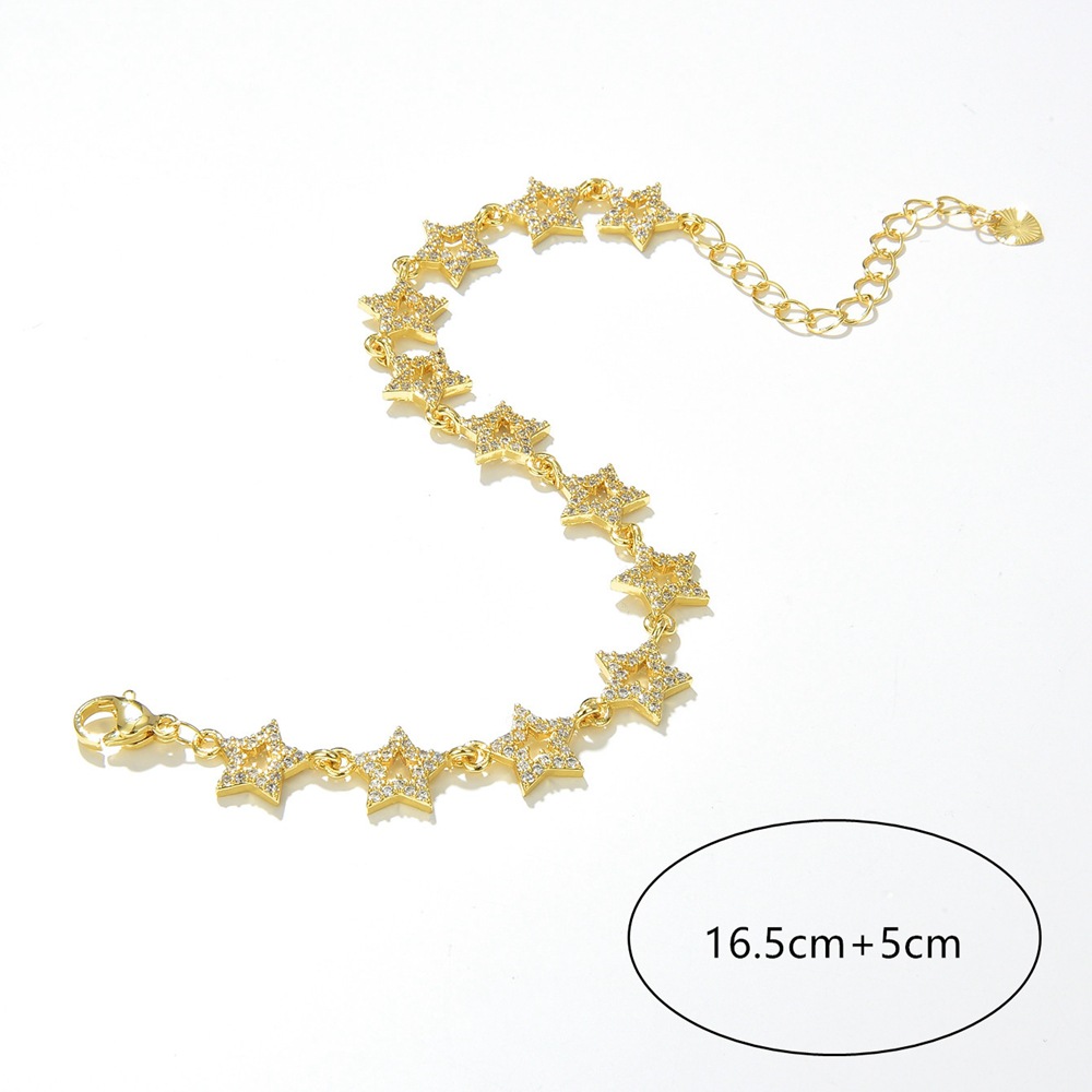 New Fashion Copper Plated 18K Gold Micro Inlaid Zircon Bracelet Ornament