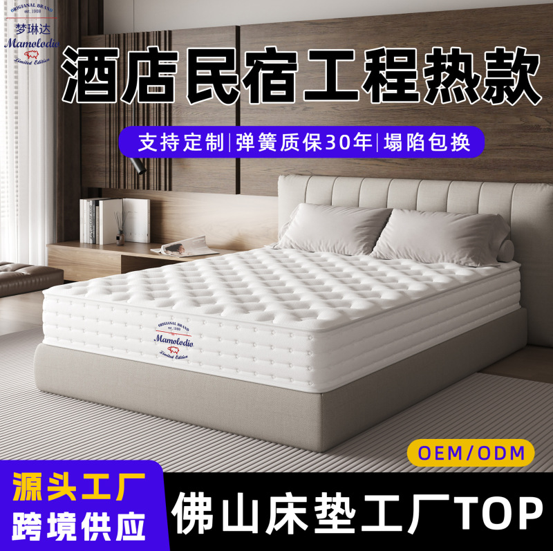 Latex Mattress Hotel Silent Ridge Protection Simmons Mattress Memory Foam Wholesale Homestay Spring Home Roll Mattress