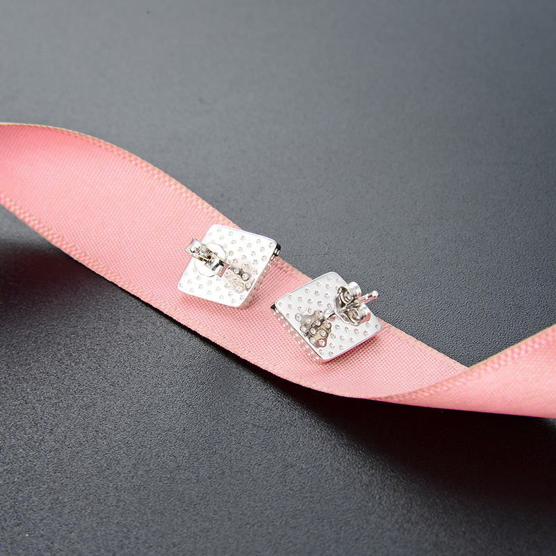 Regalo para novias accesorios populares estilo japonés y coreano s925 pendientes de perlas de plata transfronterizos Pendientes de moda en forma de diamante para mujer