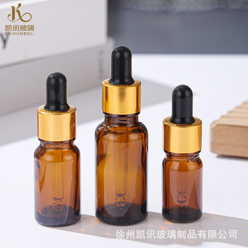 跨境茶色精油瓶茶色玻璃瓶胶头滴管瓶精华液化妆品分装瓶可批发|undefined