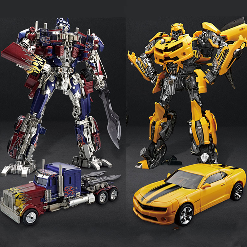 Bumblebee Weihe oro versión transformará robot de juguete ampliada hoja coche Optimus modelo column Boy