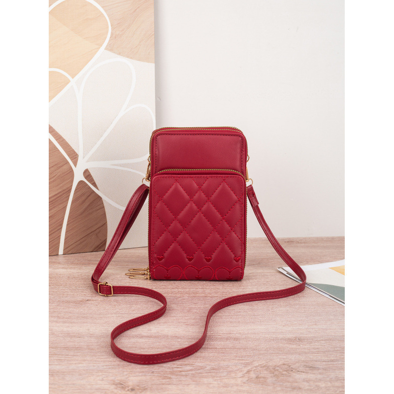 2025 nuevo bolso de teléfono móvil lindo moda multifuncional un hombro mochila tres cremallera bordado mariposa impresión bolso de mujer