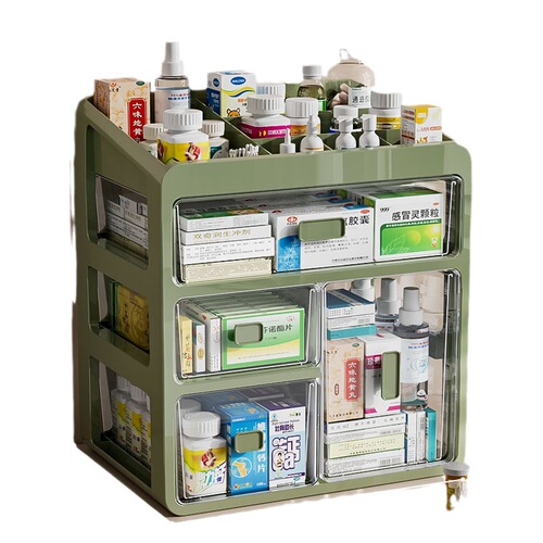 Medicine box for household medicines and medicine storage box medicine box for household large-capacity multi-layer drawer-type medical small medicine box