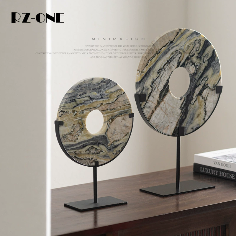 Новый китайский стиль легкого роскоши премиум-класса мраморная пуговица безопасности украшение офисной модели отеля выставочный зал оформление крыльца