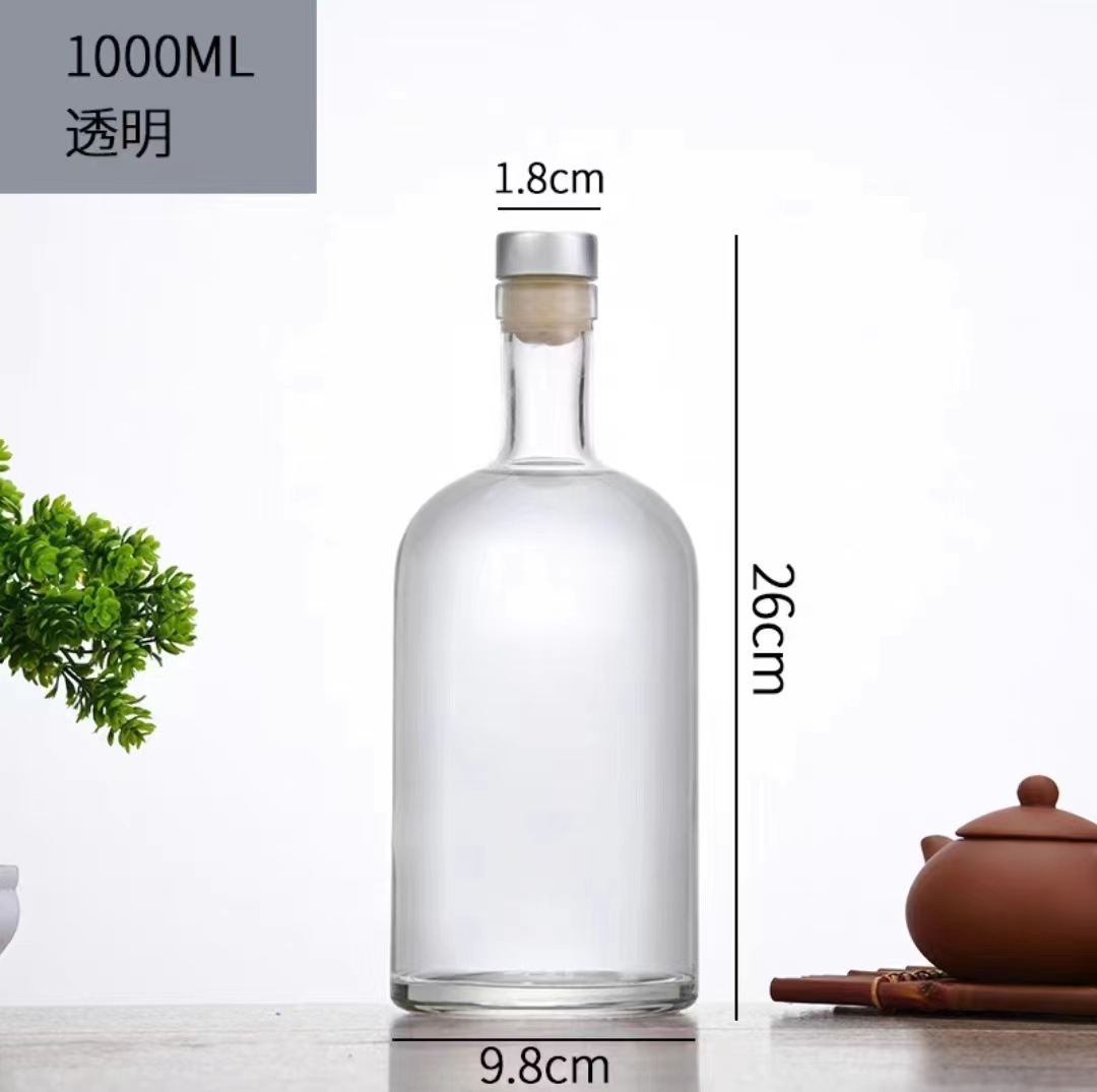 Stock 50ml 100ml 375ml botellas de vodka botellas de vidrio transparente botellas de licor botellas de medicina