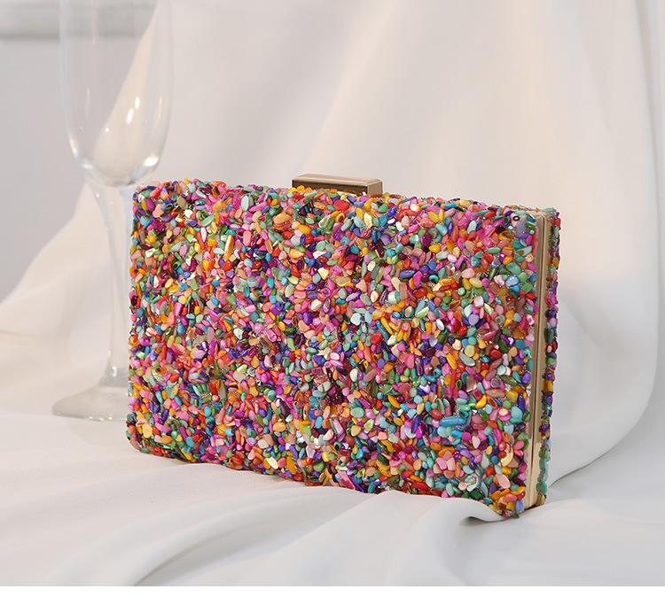 Pvc Color Block Square Evening Bags display picture 1