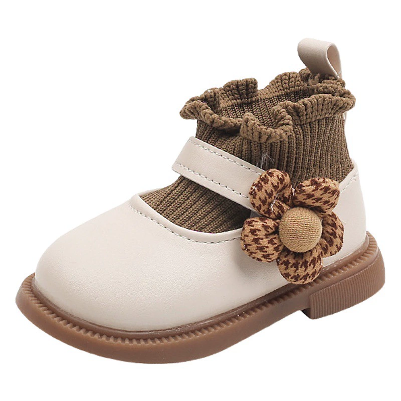 Поколение осени и зимы Новые девочки Сянфэн 01-2-3 детская обувь для малышей обувь принцессы кожаная обувь теплая хлопчатобумажная обувь