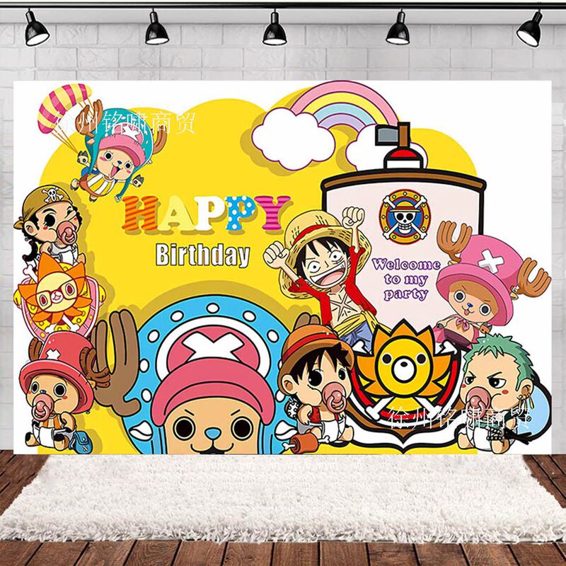 Cartoon Anime One Piece New Kidsren's Birthday Party Photo Photography Background Cloth Scene Decoration Banner Props Cartoon Anime One Piece New Kidsren's Birthday Party Photo Photography Background Cloth Scene Decoration Banner Props