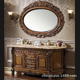 欧式红橡木仿古雕花浴室柜落地实木卫浴柜卫生间洁具洗手洗脸盆柜