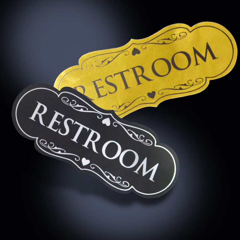 亚克力安全警示牌新国标安全标识牌外贸英文洗手间提示牌