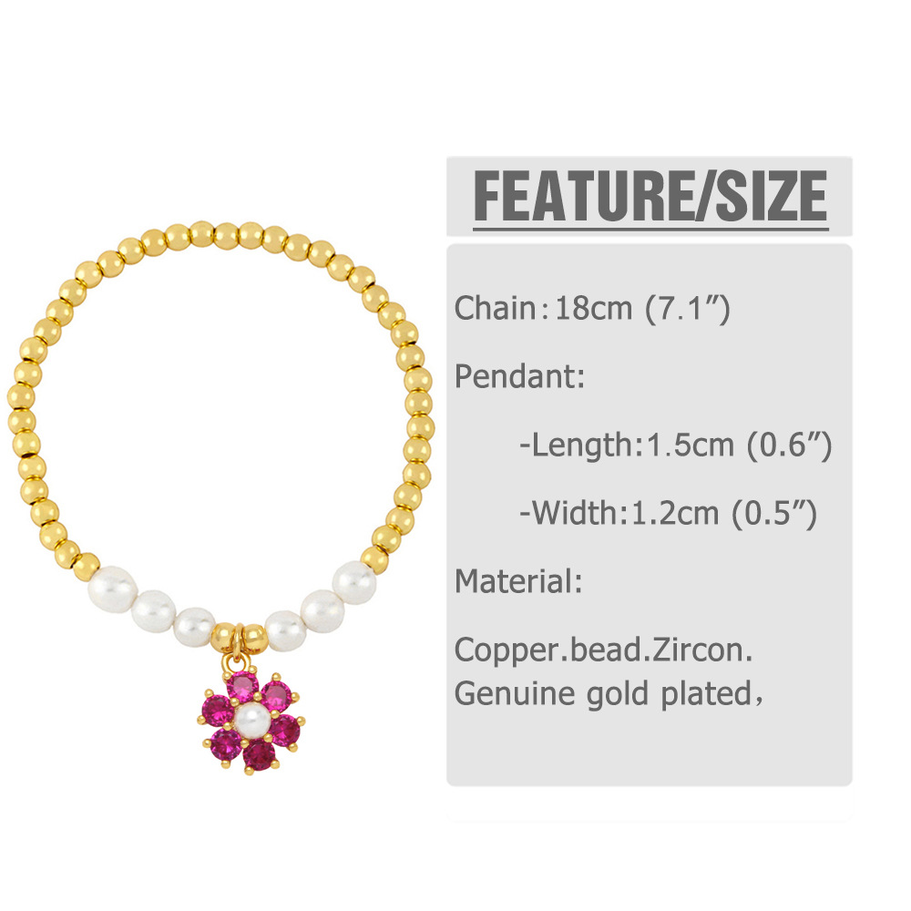 Fashion Flower Copper Bracelets Zircon Copper Bracelets