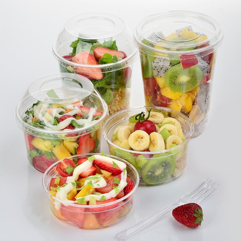 【水果沙拉碗】东塑DONGSU一次性塑料沙拉碗 117口径 水果打包碗