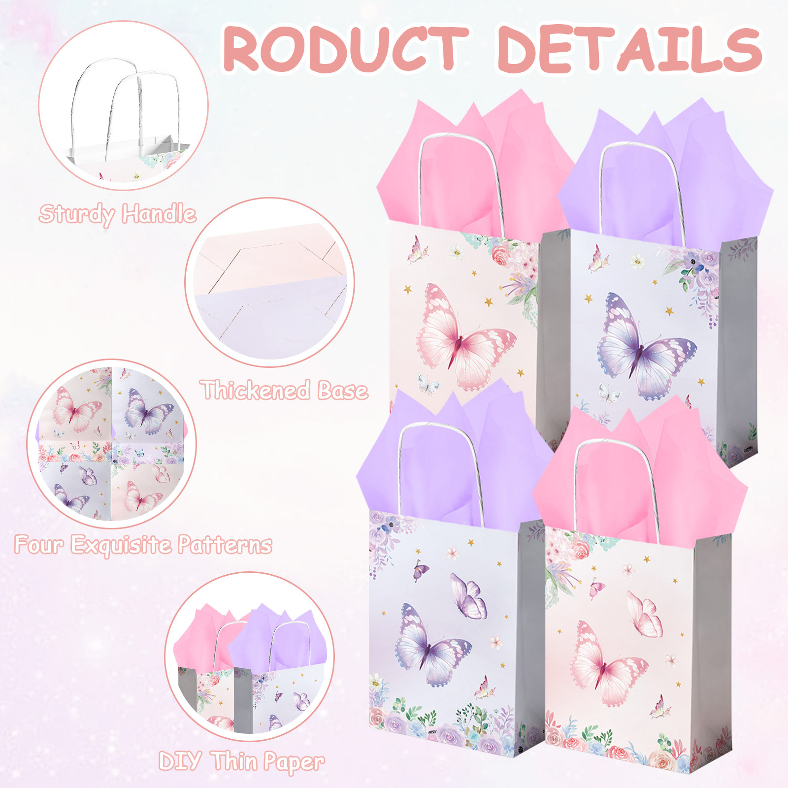 跨境热销时尚活动派对蝴蝶礼袋节日日常送礼收纳袋婚礼婚庆礼品袋