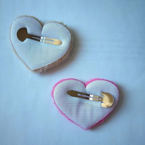 Autumn and Winter Love Heart Plush Hair Clips Fairy Girl Teenage Fluffy Super Cute Internet Celebrity Children Cute Side Parted Hair Clips
