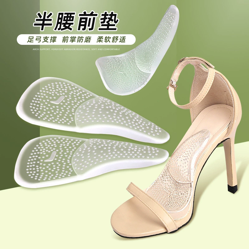 Высокие накладки передние ступни плоские стельки для ног Стельки для поддержки плоских стельки для ног плоские стельки для ног мягкие туфли на высоком каблуке сандалии стельки прозрачный цвет