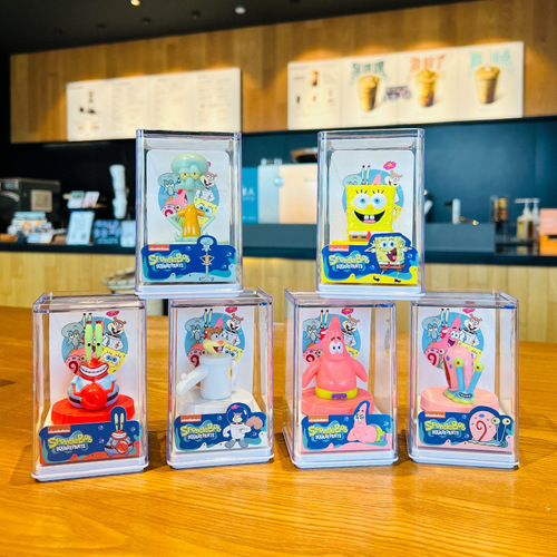 Genuine SpongeBob SquarePants Blind Box Ming Box Seal Series Children's Male Toy Doll Hand Figure Ornament Gift Star