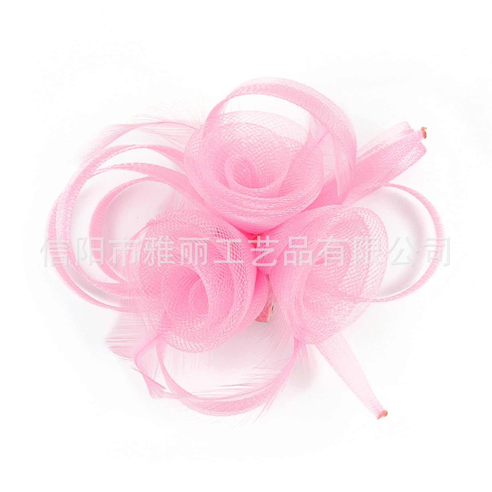 Cross-border hot-selling bridal fashion mesh feather headpiece, horse racing flower hair accessory, Amazon headwear wholesale