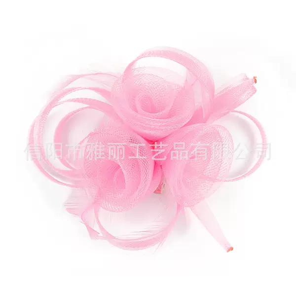 Cross-border hot-selling bridal fashion mesh feather headpiece, horse racing flower hair accessory, Amazon headwear wholesale